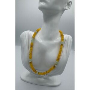 Mayamar Beaded Stone Stacker Necklace Women OS Yellow Toggle MSRP $158 Beachy